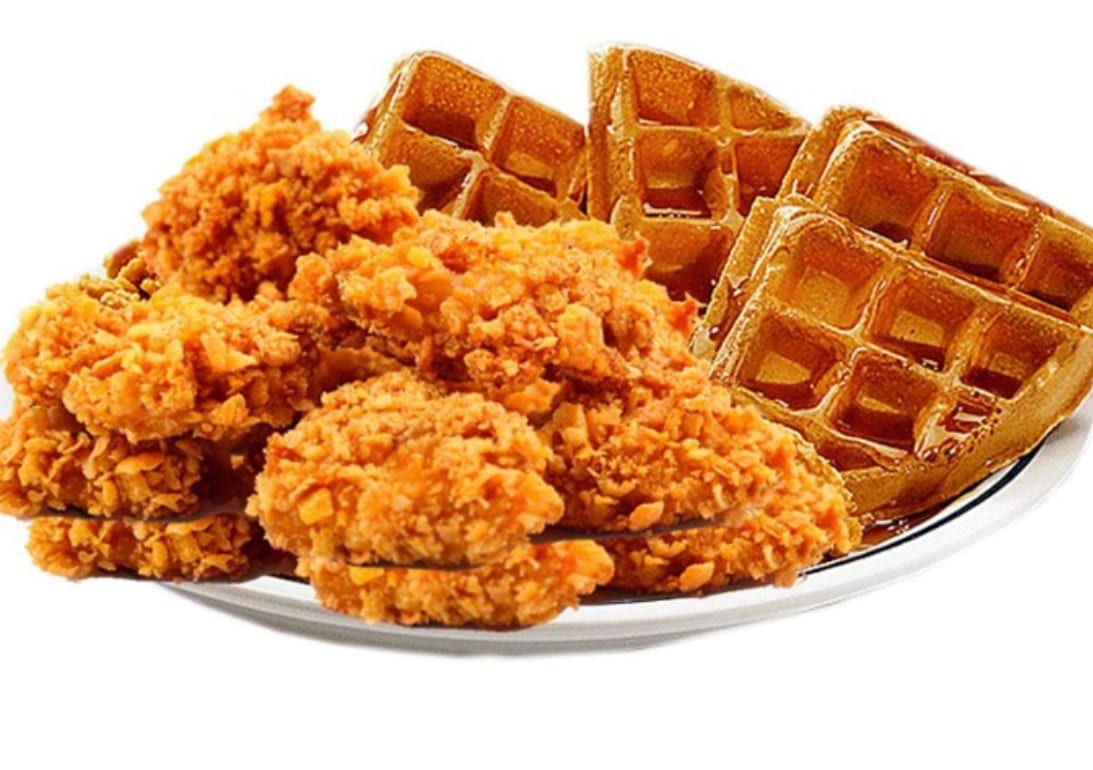 4 pc. Chicken Fingers & Waffles.